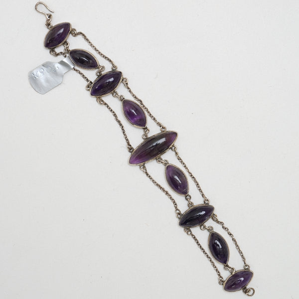 Amethyst and Silver Bracelet